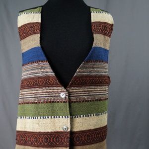 Vintage 90's Jane Ashely Southwestern Rug Vest